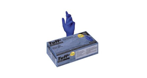Tuff Cobalt Blue Nitrile PF Exam Gloves, Medical Grade